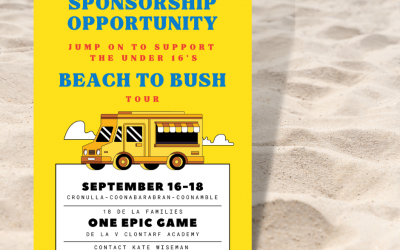 Sponsor our under 16s Beach to Bush tour